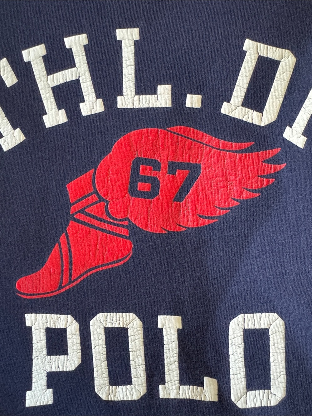 Polo by Ralph Lauren Navy Long Sleeve Tee with Red Graphic - Picture 4 of 7
